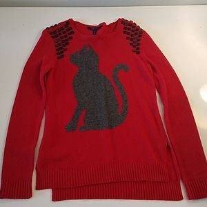 BCBGMaxAzria Red Cat Sweater